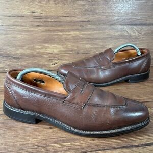 Allen Edmonds Glasgow Brown Leather Slip-On Loafers Dress Shoes Men’s Size 10.5C